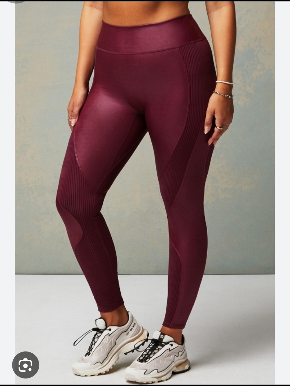 Fabletics Sculpting High-Waist Leggings  and Bralette  - Burgundy Plus Size 2XL